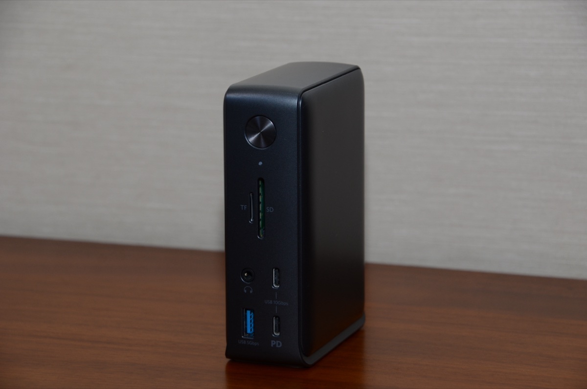 Anker PowerExpand 13-in-1 USB-C Dock 前面ボタン・ポート別アングル・電源スイッチ+各ポート