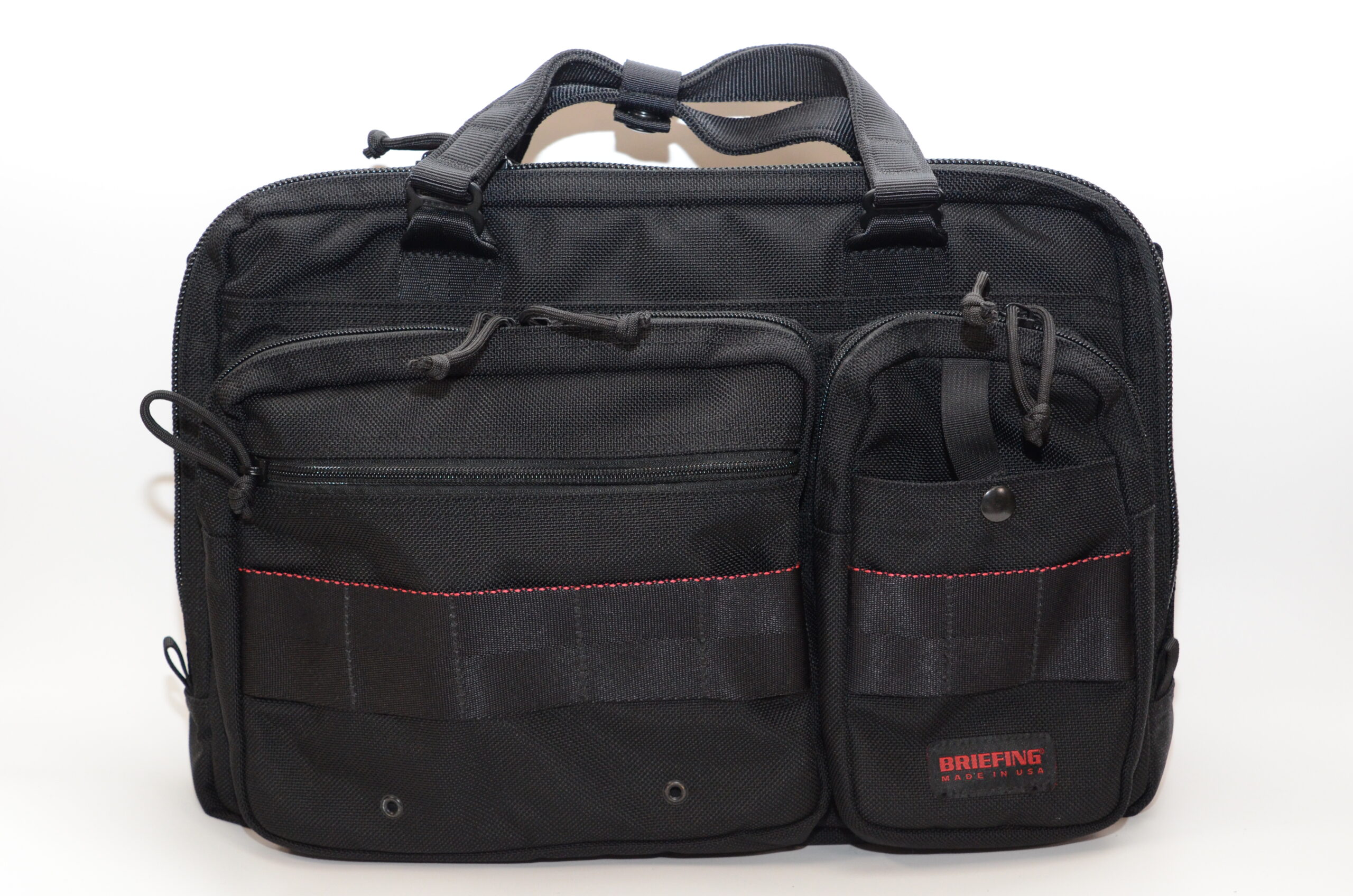 BRIEFING A4 LINER の全景（正面）。Made in USA・1050Dバリスティックの2WAYブリーフケース