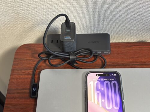 Nano Charger 70Wで30分充電した時点のケーブルの表示40W